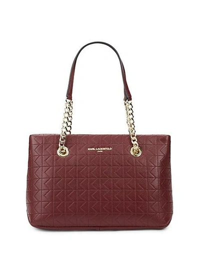 Shop Karl Lagerfeld Quilted Leather Tote Bag In Black Camel