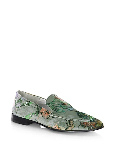 Shop Rag & Bone Alix Velvet Loafers In Grey Floral