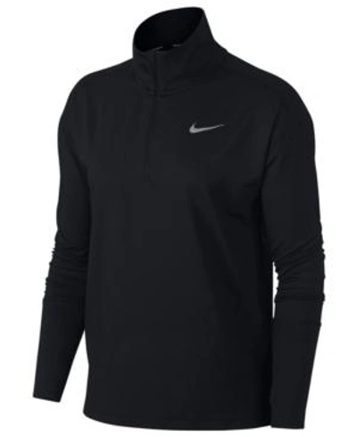 Shop Nike Women's Element Dry Half-zip Running Top In Black