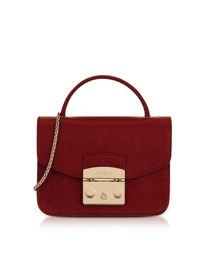 Shop Furla Metropolis Mini Top Handle Crossbody Bag In Cherry