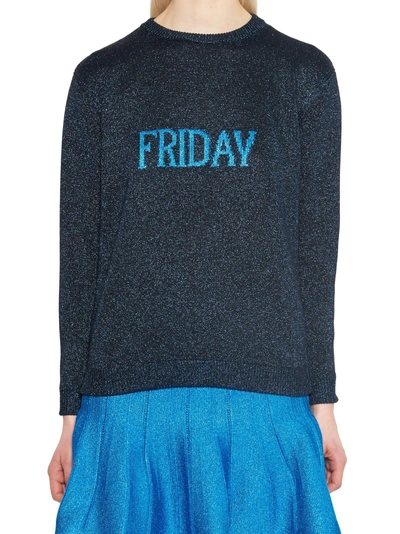Shop Alberta Ferretti 'rainbow Week' Sweater In Blue