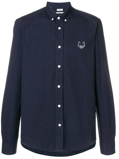 Shop Kenzo Poplin Shirt - Blue