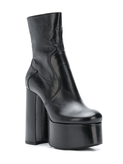 Shop Saint Laurent Platform Ankle Boots In Black