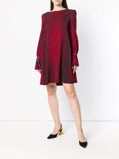 Shop Cavalli Class Leopard-print Dress - Red