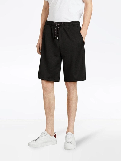 Shop Burberry Cotton Blend Drawcord Shorts - Black
