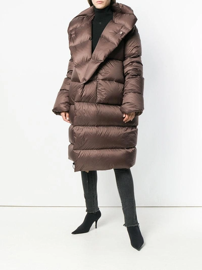 Shop Rick Owens Oversized Puffer Jacket In Brown