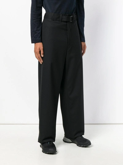 Shop Lemaire Wide Trousers - Black