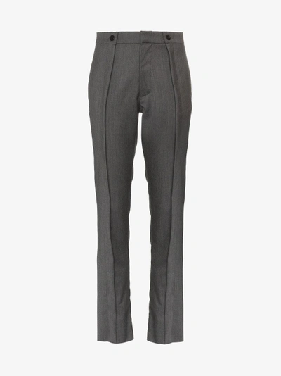 Shop Delada Mid-rise Trousers With Pleat In Grey