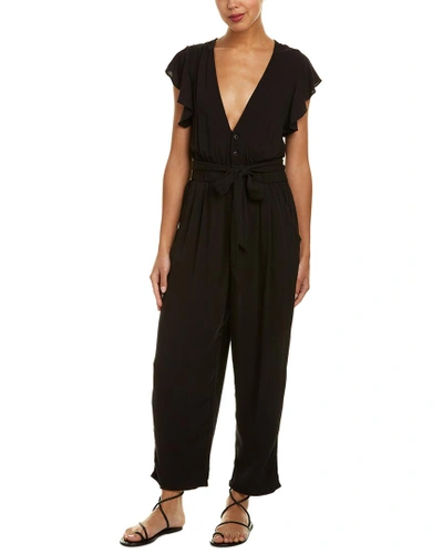 Shop Free People Ruffle Your Feather Jumpsuit In Black