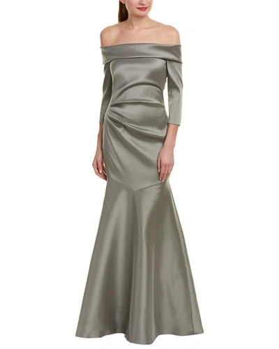 Shop Theia Gown In Grey