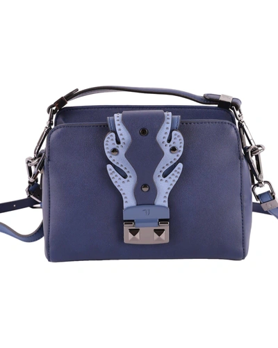 Shop Trussardi Faux Leather Anice Shoulder Bag In Blue