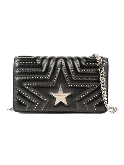 Shop Stella Mccartney Star Quilted Shoulder Bag In Black
