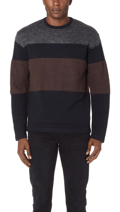 Shop Tomorrowland Stripe Sweater In Navy