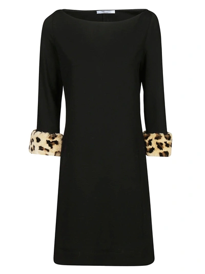 Shop Blumarine Leopard Print Cuff Dress