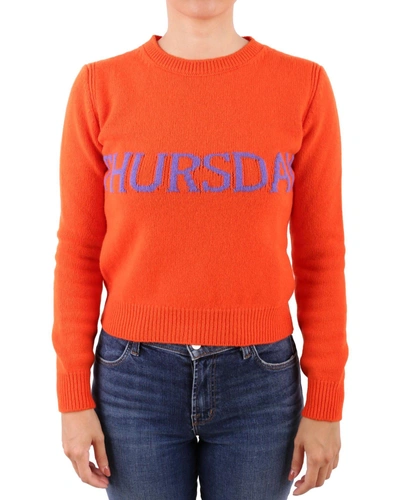 Shop Alberta Ferretti Virgin Wool And Cashmere Sweater In Orange