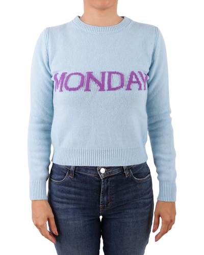 Shop Alberta Ferretti Virgin Wool And Cashmere Sweater In Light Blue