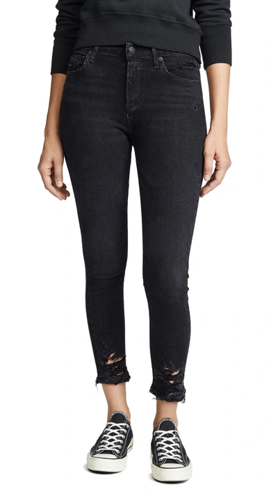 Shop Agolde Sophie Crop High Rise Skinny Jeans In Temple Wash