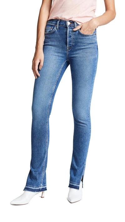 Shop Cotton Citizen High Split Jeans In Stone Blue