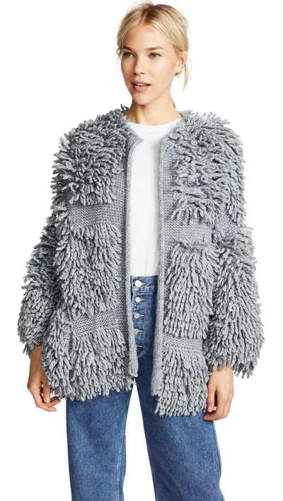 Shop M.i.h. Jeans Jesper Cardigan Coat In Grey