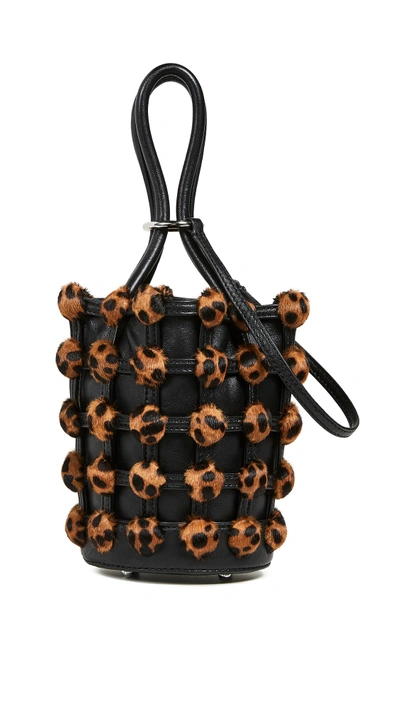 Shop Alexander Wang Roxy Cage Mini Bucket In Leopard