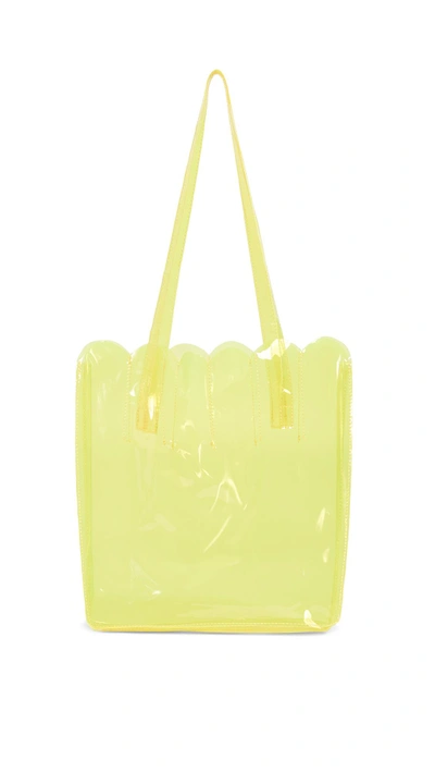 Shop Cab Collection Transparent Shell Tote Bag In Lemon