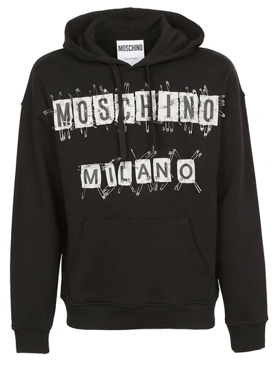 Shop Moschino Hoodie In Black
