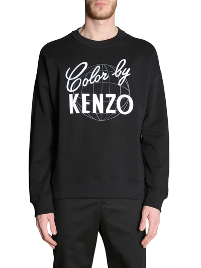 Shop Kenzo Embroidered Sweatshirt In Nero