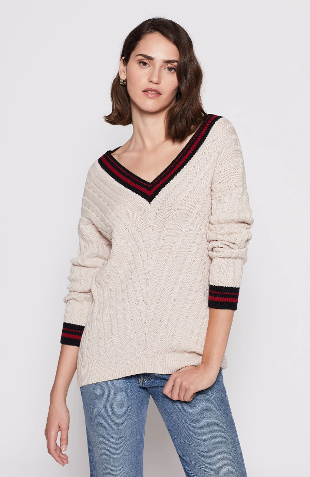 Joie Golibe Varsity Pullover Sweater In Cam R ModeSens