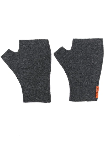 Shop Barena Venezia Barena Fingerless Knit Gloves - Grey