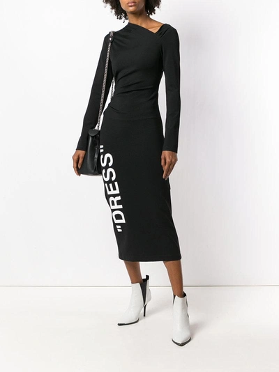 Shop Off-white Asymmetric Printed Dress - Black