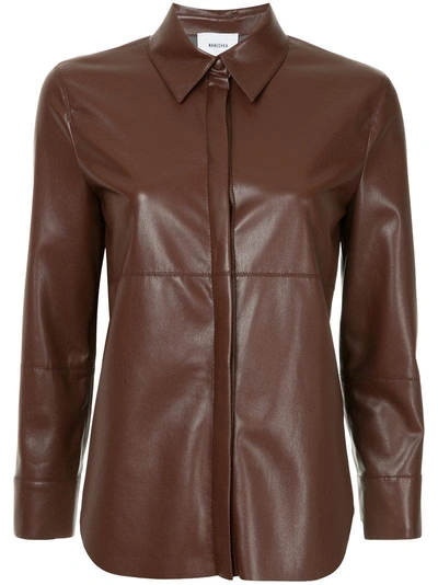 Shop Nanushka Faux Leather Shirt - Brown