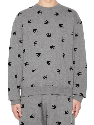 Shop Mcq By Alexander Mcqueen Mcq Alexander Mcqueen Swallow Print Sweater In Grey