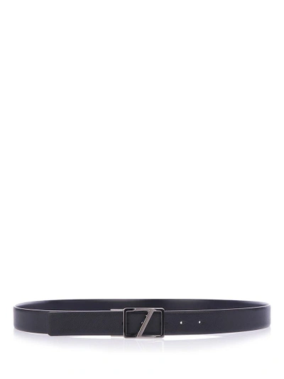 Shop Ermenegildo Zegna Leather Belt In Black