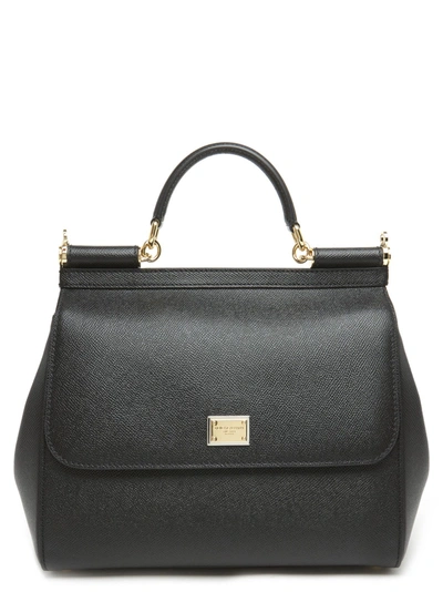 Shop Dolce & Gabbana 'sicily' Hand Bag In Black
