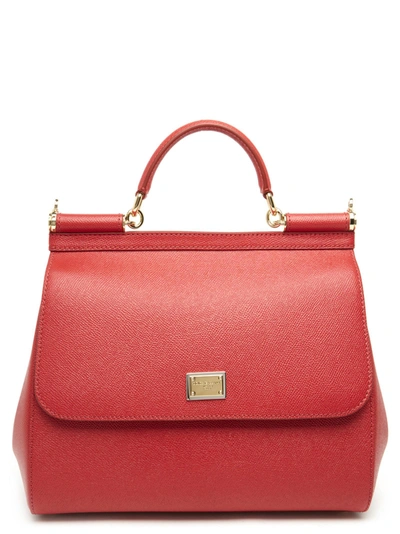 Shop Dolce & Gabbana 'sicily' Hand Bag In Red