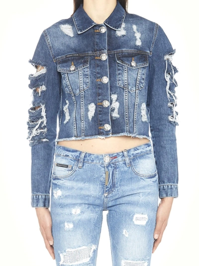 Shop Philipp Plein 'only Patches' Jacket In Blue
