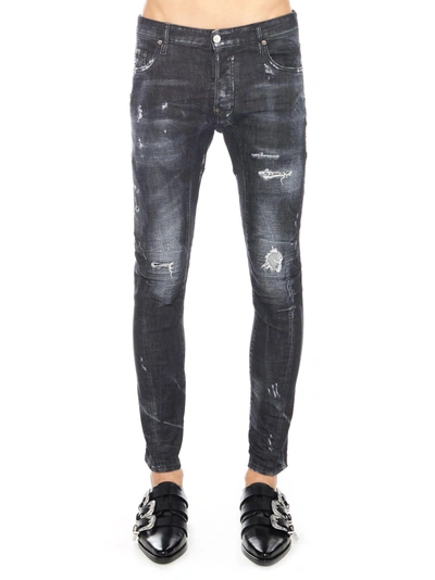 Shop Dsquared2 'tidy Biker' Jeans In Black