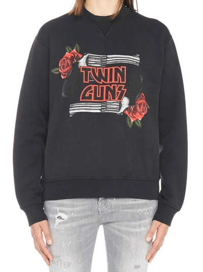 Shop Dsquared2 Twin Guns Sweatshirt In Black