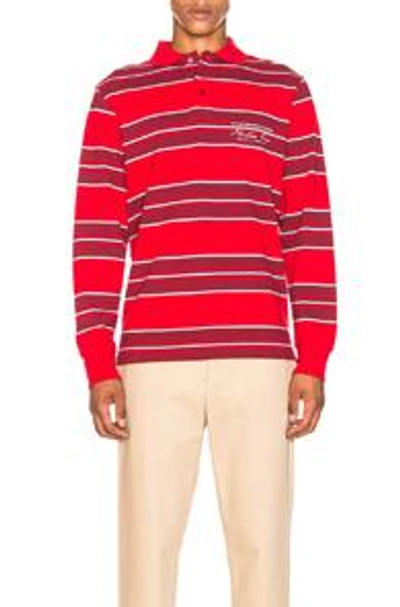 Shop Martine Rose Polo In Red,stripes