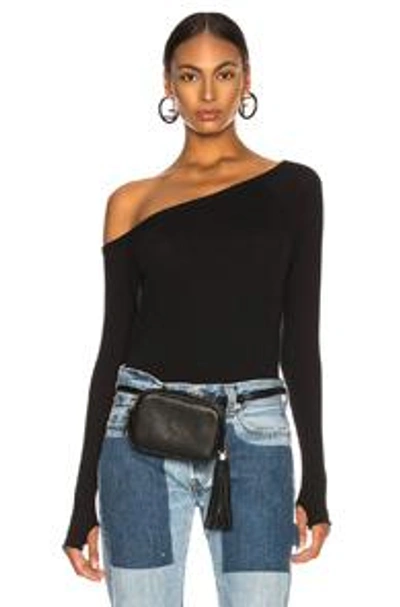 Shop Enza Costa Cashmere Off Shoulder Long Sleeve In Black
