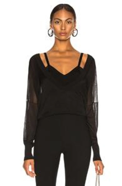 Shop Dion Lee Layered Loop Sweater In Black