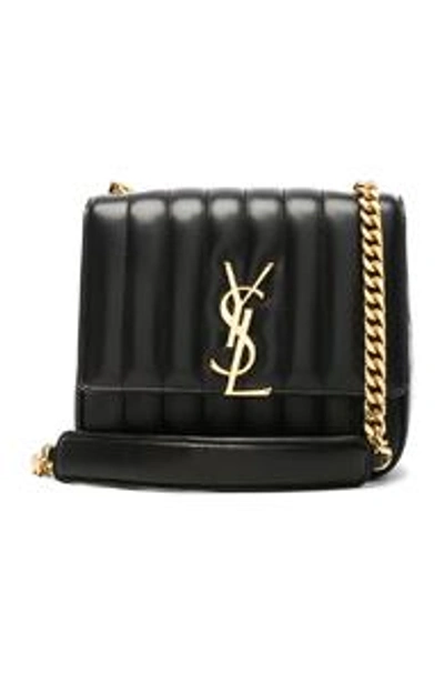 Shop Saint Laurent Medium Supple Monogramme Vicky Chain Bag In Black