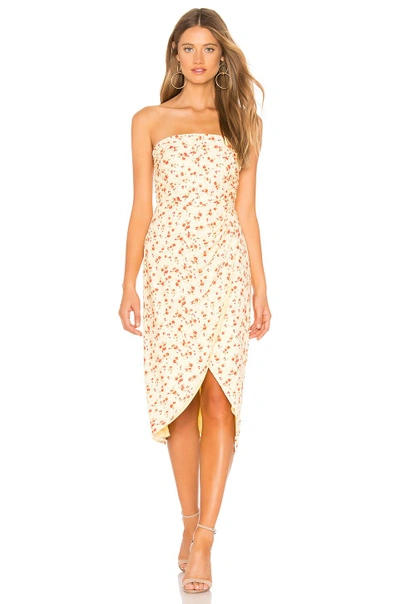 Shop Majorelle Genevieve Midi Dress In Yellow Ditsy