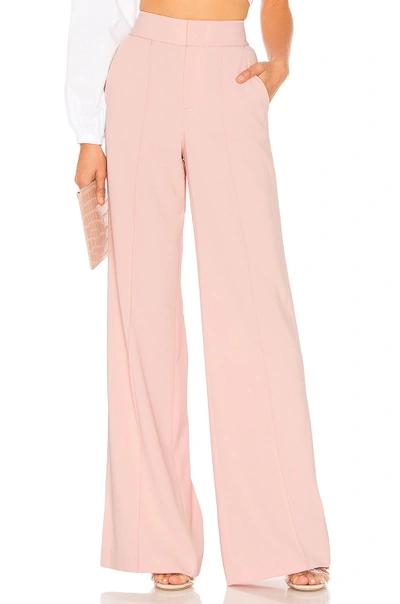 Alice And Olivia Dylan High Waisted Fitted Trouser In Blush