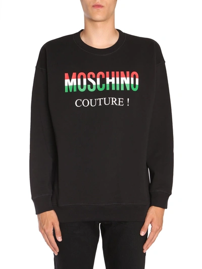 Shop Moschino Round Collar Sweatshirt In Black