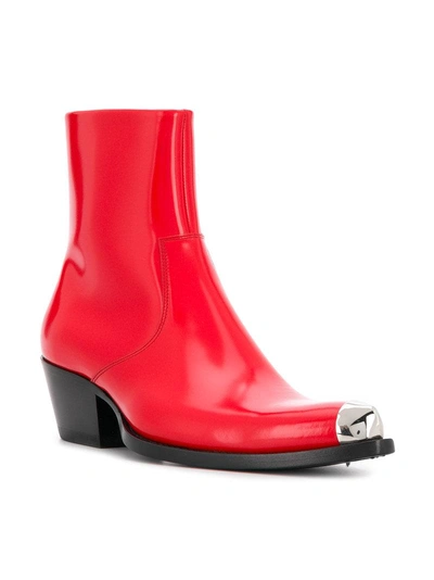 Shop Calvin Klein 205w39nyc Tex C Spazzolato Boots In Red