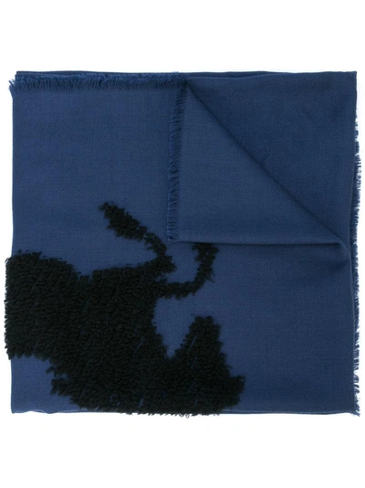 Shop Chloé Horse Knitted Scarf - Blue