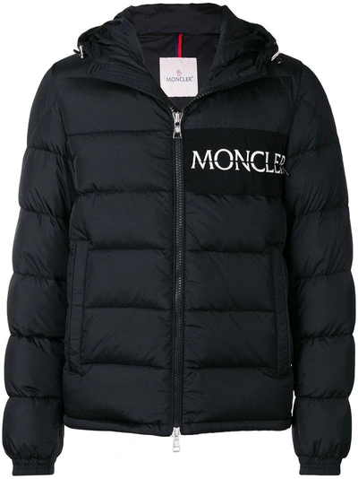 Shop Moncler Padded Logo Jacket In Black