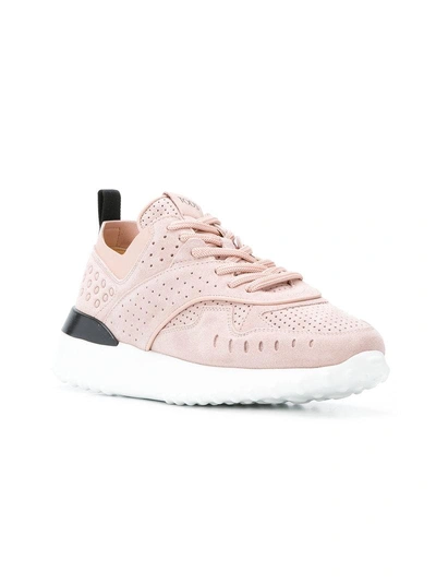 Shop Tod's Perforated Sneakers - Pink