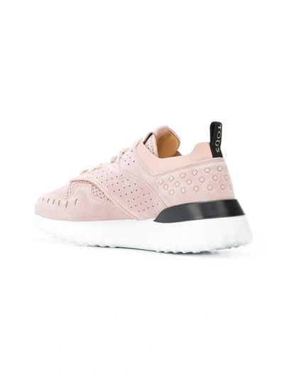 Shop Tod's Perforated Sneakers - Pink